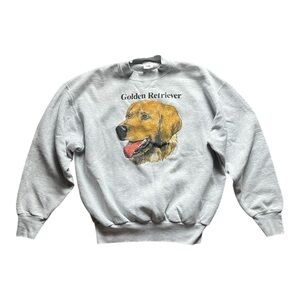 Retro Men’s XL Gray Golden Retriever Sweatshirt Crewneck